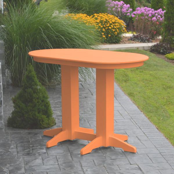 A &amp; L Furniture Recycled Plastic Oval Bar Table Bar Table 4ft / Aruba Blue / No