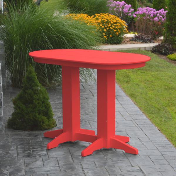 A &amp; L Furniture Recycled Plastic Oval Bar Table Bar Table 4ft / Aruba Blue / No