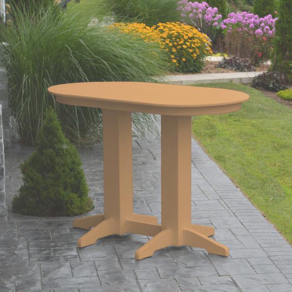 A &amp; L Furniture Recycled Plastic Oval Bar Table Bar Table 4ft / Aruba Blue / No