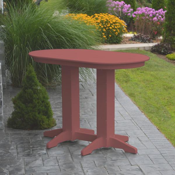 A &amp; L Furniture Recycled Plastic Oval Bar Table Bar Table 4ft / Aruba Blue / No