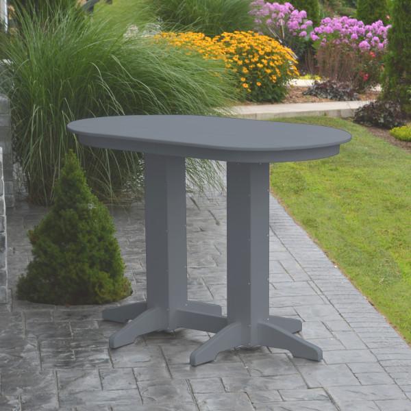 A &amp; L Furniture Recycled Plastic Oval Bar Table Bar Table 4ft / Aruba Blue / No