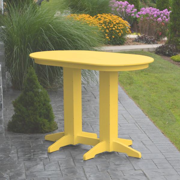 A &amp; L Furniture Recycled Plastic Oval Bar Table Bar Table 4ft / Aruba Blue / No