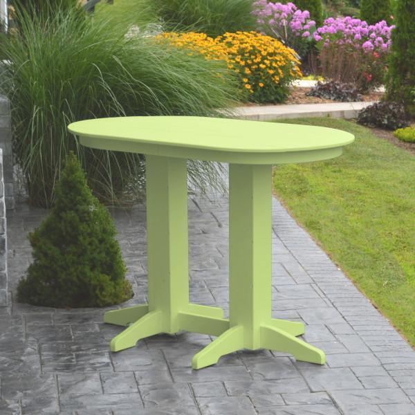 A &amp; L Furniture Recycled Plastic Oval Bar Table Bar Table 4ft / Aruba Blue / No