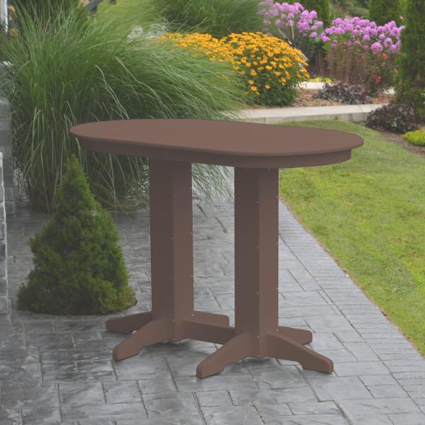 A &amp; L Furniture Recycled Plastic Oval Bar Table Bar Table 4ft / Aruba Blue / No