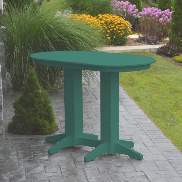 A &amp; L Furniture Recycled Plastic Oval Bar Table Bar Table 4ft / Aruba Blue / No