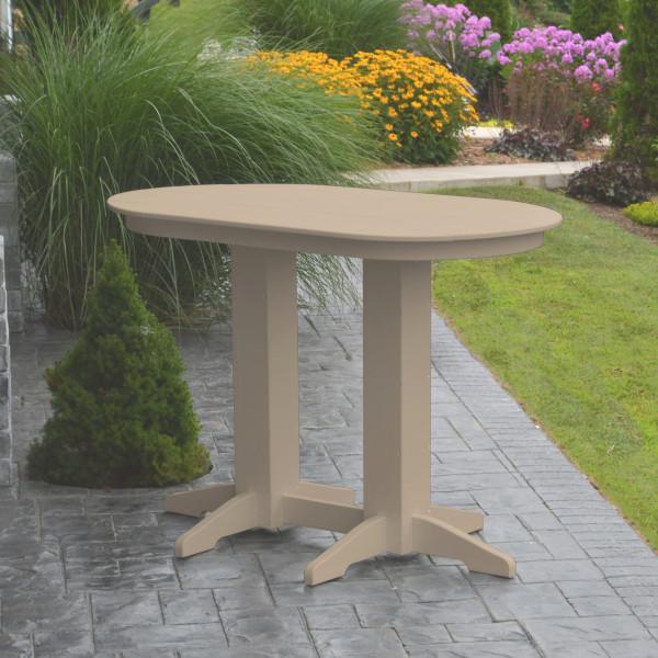A &amp; L Furniture Recycled Plastic Oval Bar Table Bar Table 4ft / Aruba Blue / No