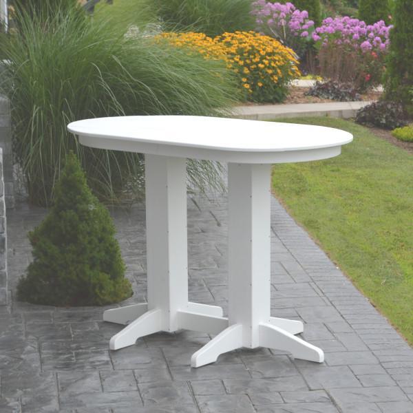 A &amp; L Furniture Recycled Plastic Oval Bar Table Bar Table 4ft / Aruba Blue / No