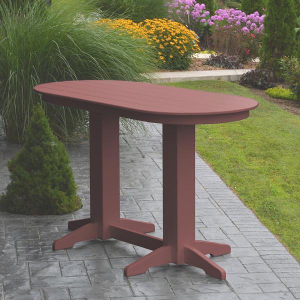 A &amp; L Furniture Recycled Plastic Oval Bar Table Bar Table 4ft / Aruba Blue / No