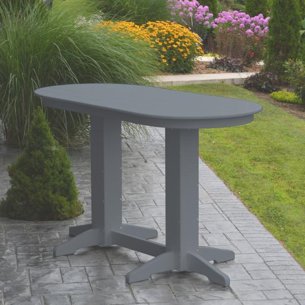 A &amp; L Furniture Recycled Plastic Oval Bar Table Bar Table 4ft / Aruba Blue / No