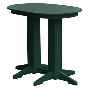A & L Furniture Recycled Plastic Oval Bar Table Bar Table 4ft / Turf Green / No