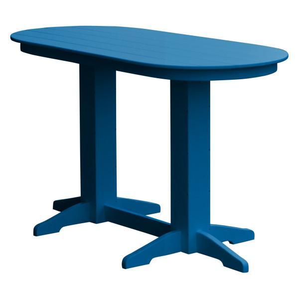 A &amp; L Furniture Recycled Plastic Oval Bar Table Bar Table 6ft / Aruba Blue / No