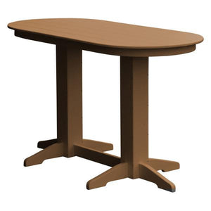 A & L Furniture Recycled Plastic Oval Bar Table Bar Table 6ft / Cedar / No