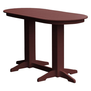 A & L Furniture Recycled Plastic Oval Bar Table Bar Table 6ft / Cherrywood / No