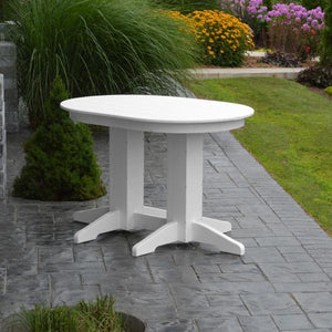 A & L Furniture Recycled Plastic Oval Dining Table Dining Table 4ft / White / No