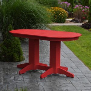 A & L Furniture Recycled Plastic Oval Dining Table Dining Table 5ft / Bright-Red / Details