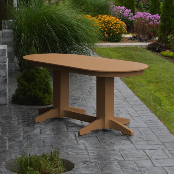 A &amp; L Furniture Recycled Plastic Oval Dining Table Dining Table 6ft / Cedar / Details