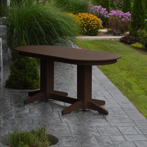 A & L Furniture Recycled Plastic Oval Dining Table Dining Table 6ft / Tudor-Brown / Details
