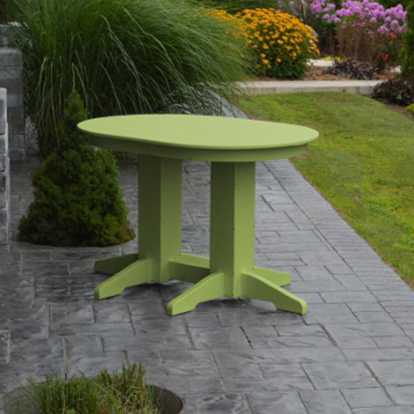 A &amp; L Furniture Recycled Plastic Oval Dining Table Dining Table 4ft / Aruba Blue / No