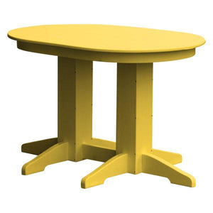 A & L Furniture Recycled Plastic Oval Dining Table Dining Table 4ft / Lemon-Yellow