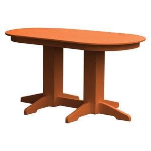 A & L Furniture Recycled Plastic Oval Dining Table Dining Table 5ft / Bright-Orange