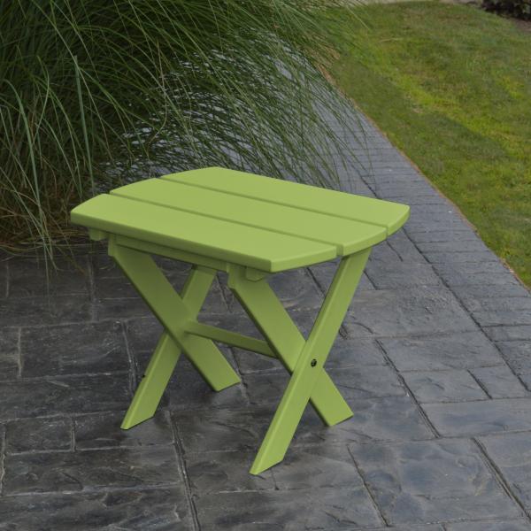 A &amp; L Furniture Recycled Plastic Poly Folding End Table End Table Aruba Blue