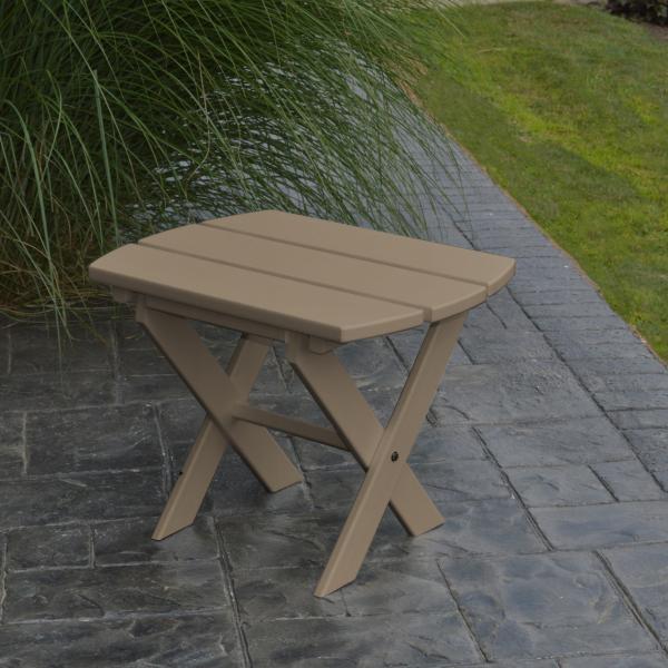A &amp; L Furniture Recycled Plastic Poly Folding End Table End Table Aruba Blue
