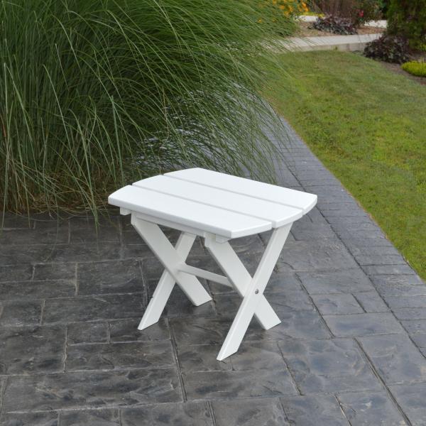 A &amp; L Furniture Recycled Plastic Poly Folding End Table End Table Aruba Blue