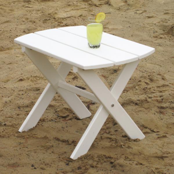 A &amp; L Furniture Recycled Plastic Poly Folding End Table End Table Aruba Blue