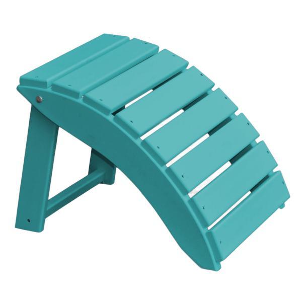 A &amp; L Furniture Recycled Plastic Poly Folding Ottoman Ottoman Aruba Blue