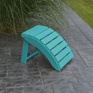 A & L Furniture Recycled Plastic Poly Folding Ottoman Ottoman Aruba Blue