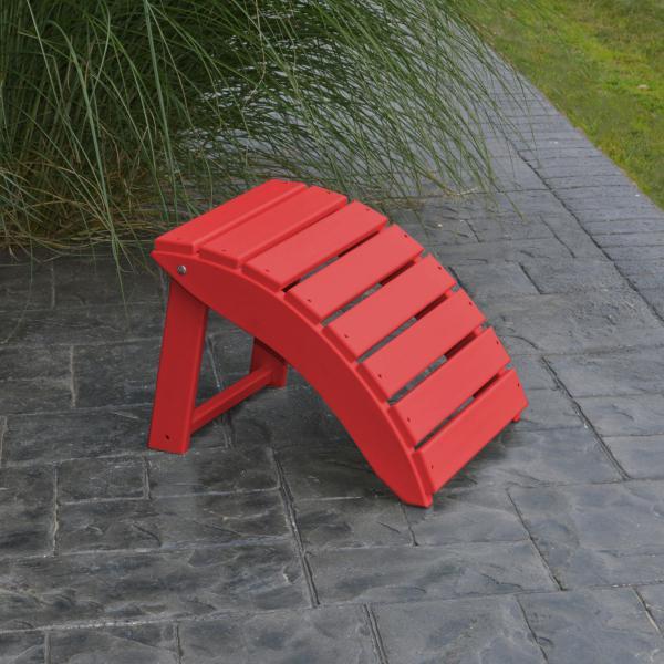 A &amp; L Furniture Recycled Plastic Poly Folding Ottoman Ottoman Aruba Blue