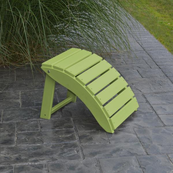 A &amp; L Furniture Recycled Plastic Poly Folding Ottoman Ottoman Aruba Blue