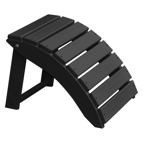 A &amp; L Furniture Recycled Plastic Poly Folding Ottoman Ottoman Black