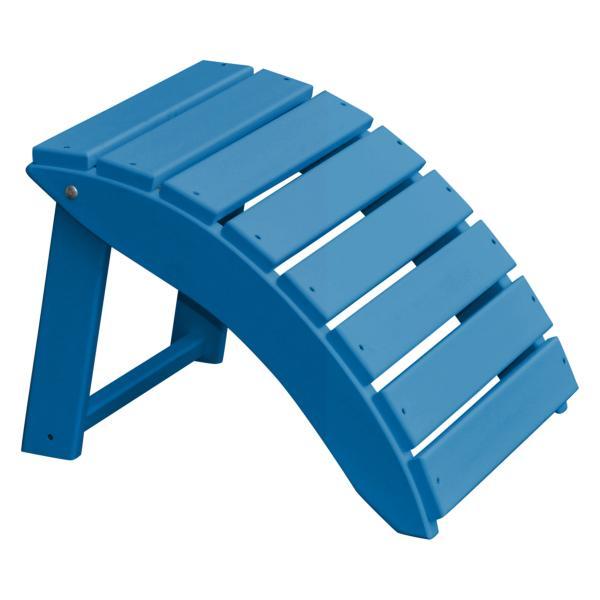 A &amp; L Furniture Recycled Plastic Poly Folding Ottoman Ottoman Blue