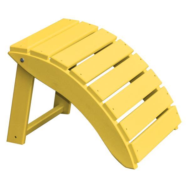A &amp; L Furniture Recycled Plastic Poly Folding Ottoman Ottoman Lemon Yellow
