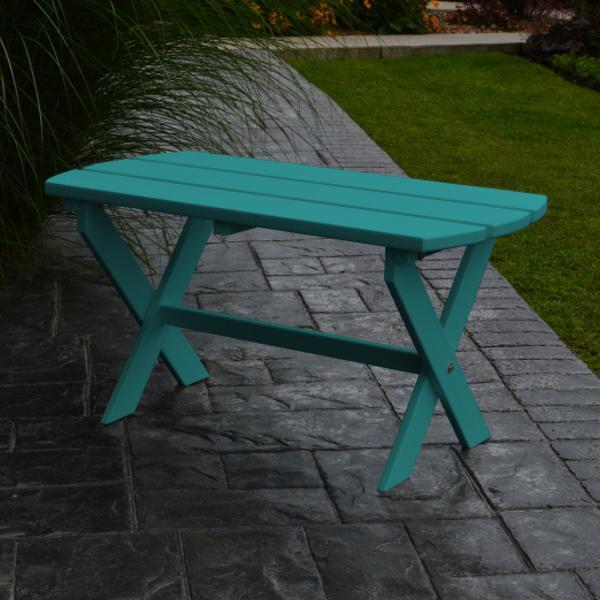 A &amp; L Furniture Recycled Plastic Poly Folding Oval Coffee Table Coffee Table Aruba Blue