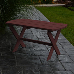 A & L Furniture Recycled Plastic Poly Folding Oval Coffee Table Coffee Table Cherrywood