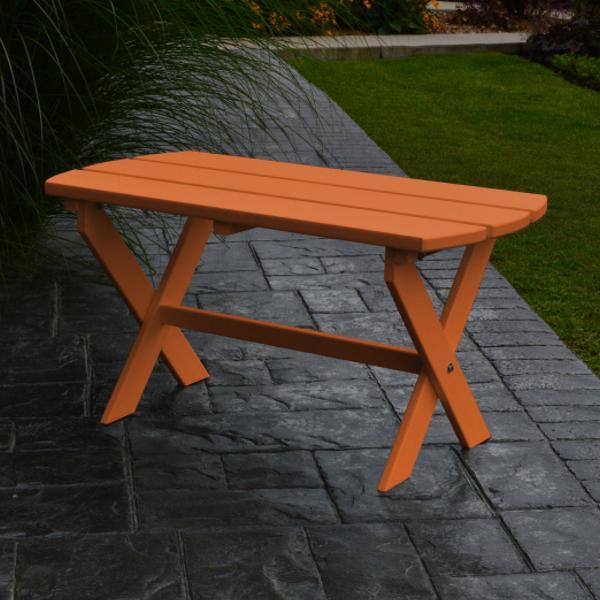 A &amp; L Furniture Recycled Plastic Poly Folding Oval Coffee Table Coffee Table Orange