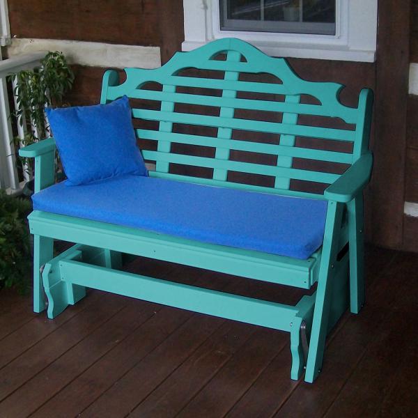 A &amp; L Furniture Recycled Plastic Poly Marlboro Glider Glider 4ft / Aruba Blue