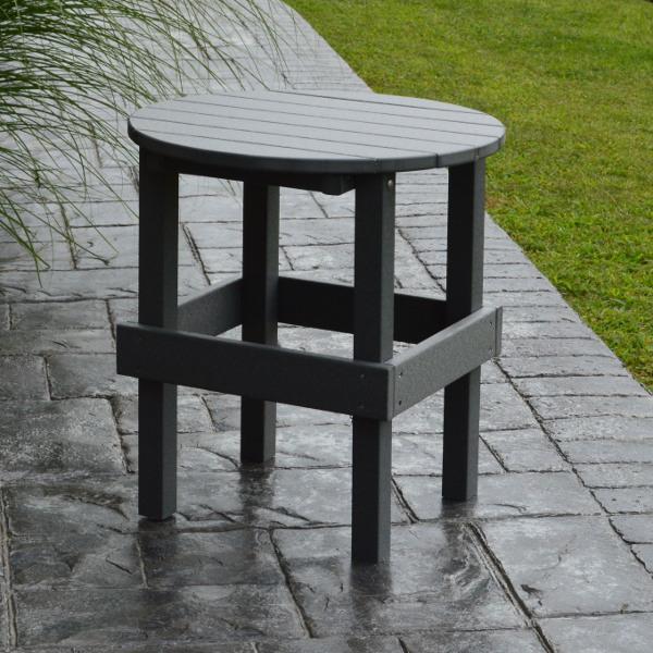 A &amp; L Furniture Recycled Plastic Poly Round Side Table Side Table Aruba Blue