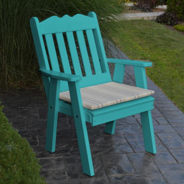 A &amp; L Furniture Recycled Plastic Poly Royal English Chair Outdoor Chairs Aruba Blue