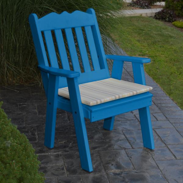 A &amp; L Furniture Recycled Plastic Poly Royal English Chair Outdoor Chairs Aruba Blue