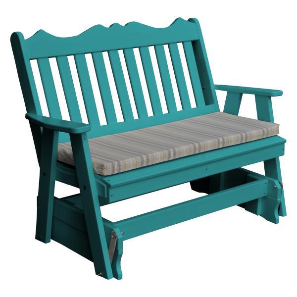 A &amp; L Furniture Recycled Plastic Poly Royal English Glider Glider 4ft / Aruba Blue