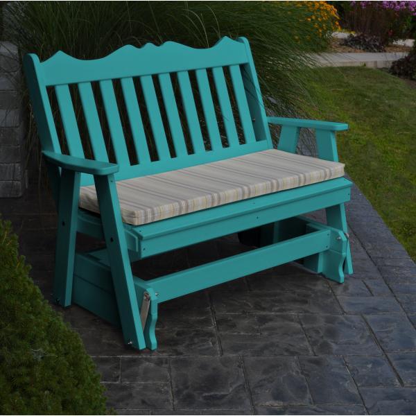 A &amp; L Furniture Recycled Plastic Poly Royal English Glider Glider 4ft / Aruba Blue