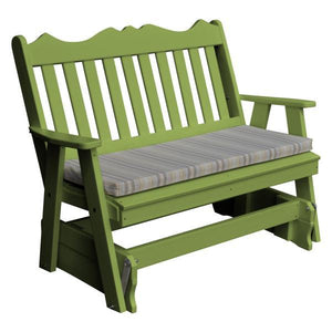 A & L Furniture Recycled Plastic Poly Royal English Glider Glider 4ft / Aruba Blue