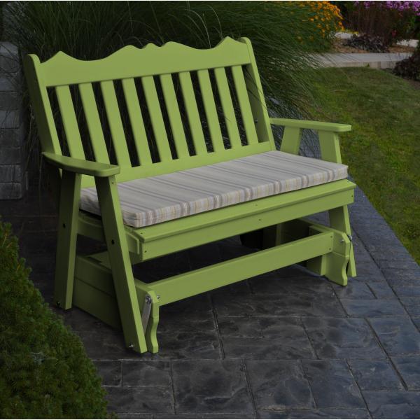 A &amp; L Furniture Recycled Plastic Poly Royal English Glider Glider 4ft / Aruba Blue