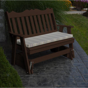 A & L Furniture Recycled Plastic Poly Royal English Glider Glider 4ft / Aruba Blue