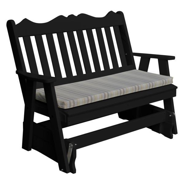 A &amp; L Furniture Recycled Plastic Poly Royal English Glider Glider 4ft / Black