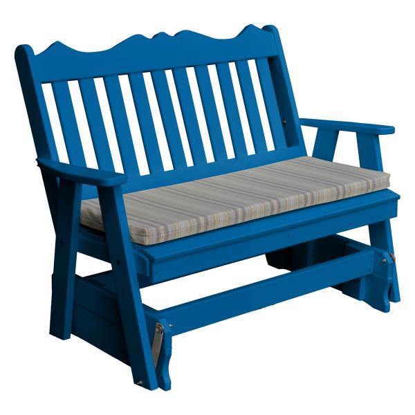 A &amp; L Furniture Recycled Plastic Poly Royal English Glider Glider 4ft / Blue