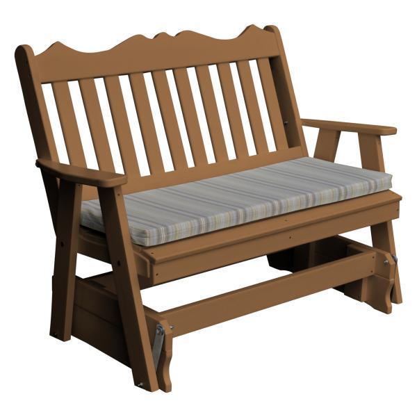 A &amp; L Furniture Recycled Plastic Poly Royal English Glider Glider 4ft / Cedar